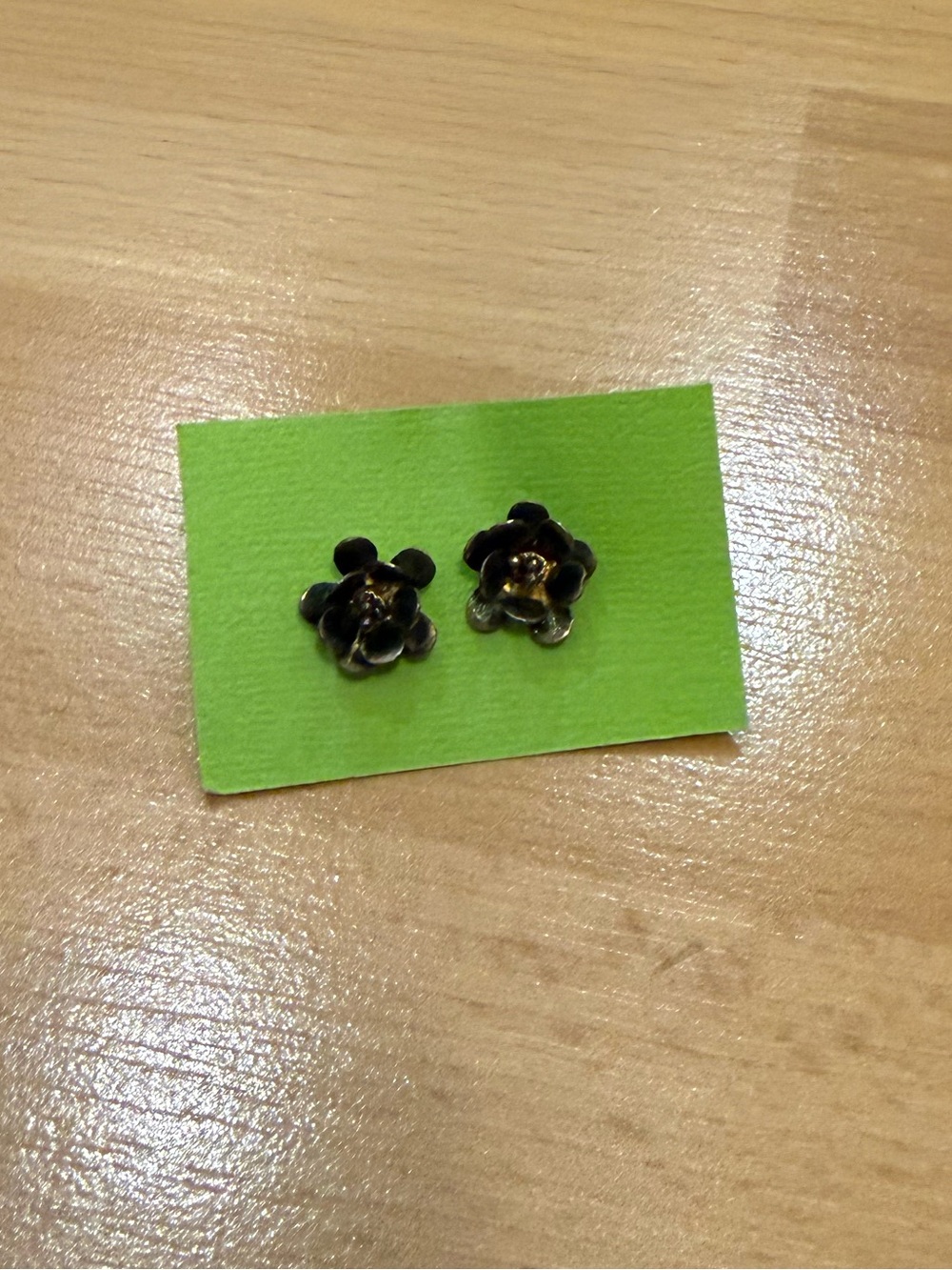 Floral Stud Earrings in tarnished sterling silver